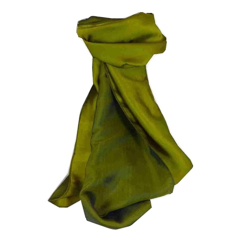 Vietnamese Cham-Pa Reversible Long Silk Scarf Teal & Olive by Pashmina & Silk | Fruugo SG