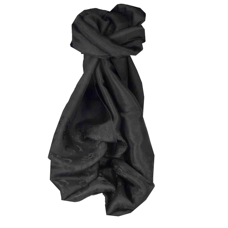 Vietnamese Silk Scarf Reversible Hoi-An Dong-Ha Black by Pashmina & Silk | Fruugo SG