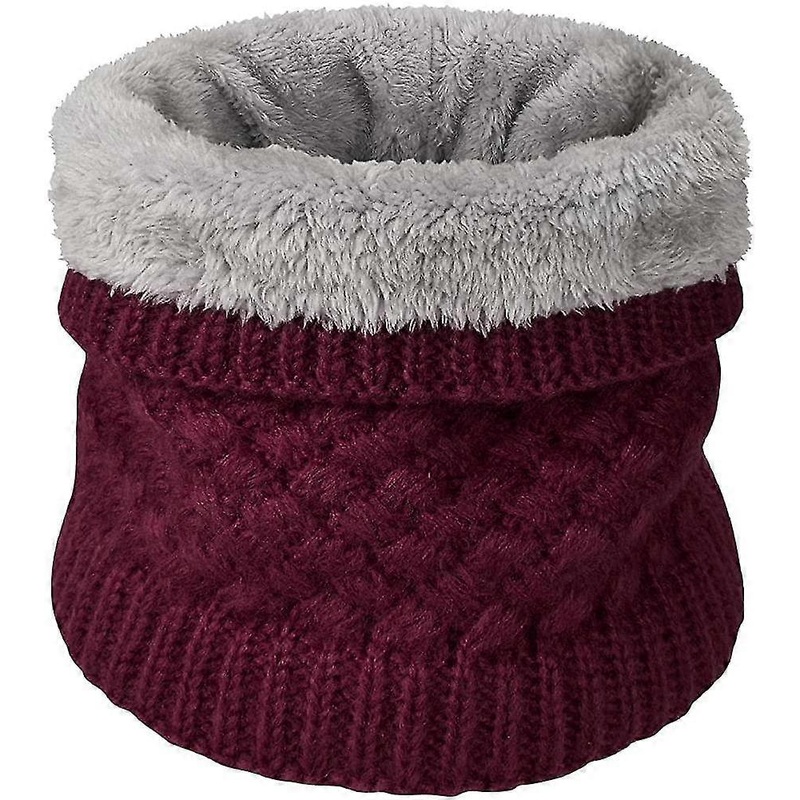 Women Knitted Snood Scarf Loop Infinity Fur Neckerchief Lady Neck Warmer Wrap | Fruugo SG