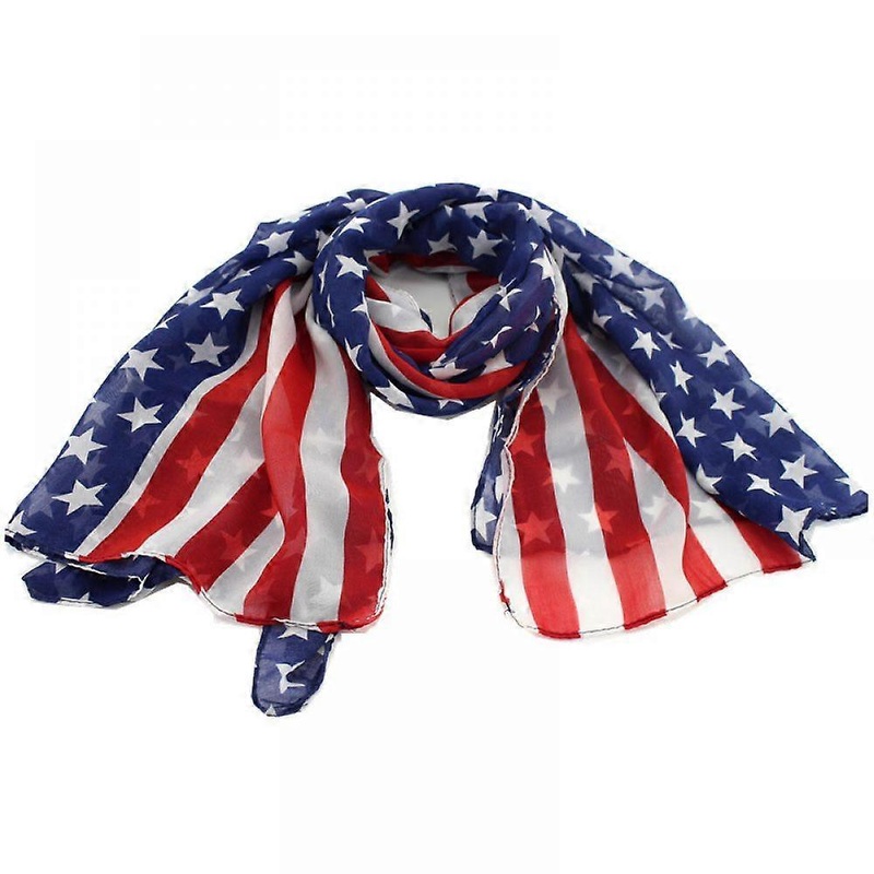 1Pc American Flag Scarf Sunscreen Cape Chiffon Shawl Fashion Neck Wrap All-Match Scarf For Work Beach Park | Fruugo SG