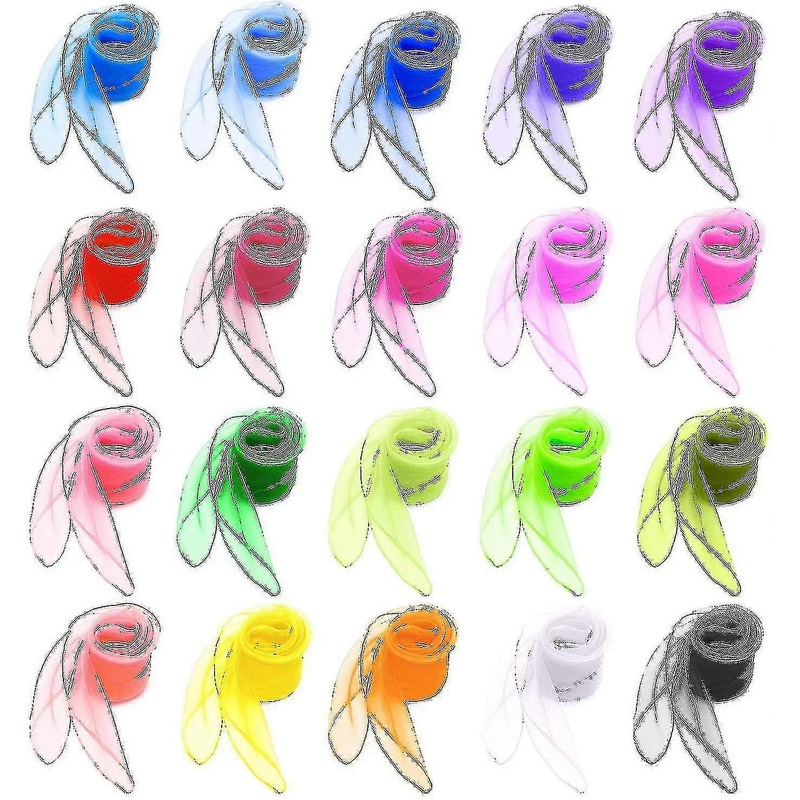 20 Multicolor Jonglering Scarf Rhythm Scarf, Square Silk Organza Scarf Baby Sensorisk Scarf | Fruugo SG
