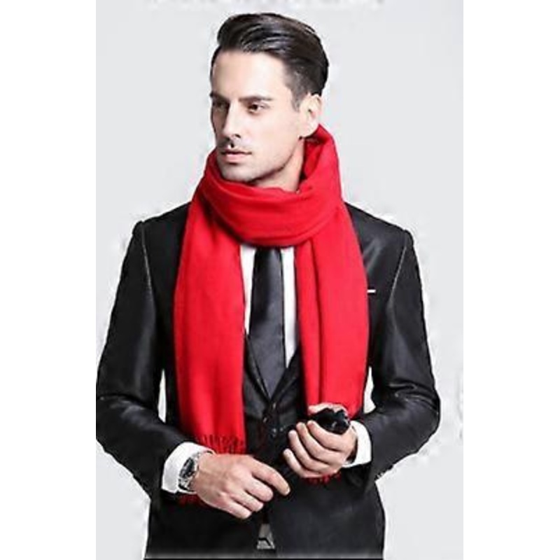 A red cashmere-like neutral winter scarf 190CM*32CM | Fruugo SG