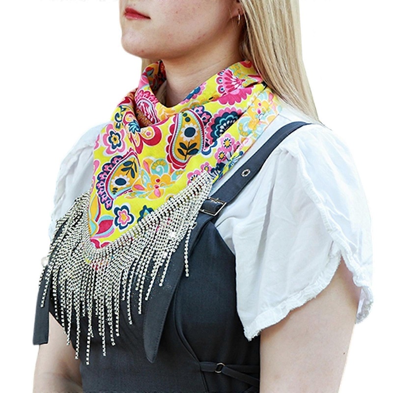Blingbling Women’s Rhinestones Studded Tassels Scarf Neckerchief Multiple Colors For Luxurious Styling | Fruugo SG