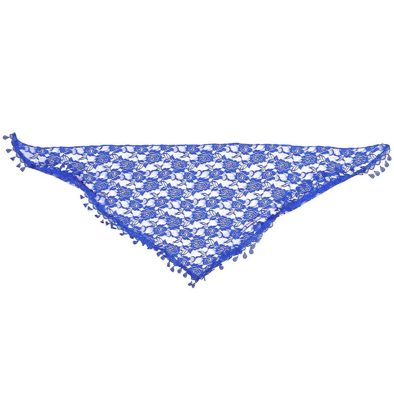 Lace Shawl Fringe Scarf Retro Style Teen Girls Church Services Dark Blue 1Set | Fruugo SG