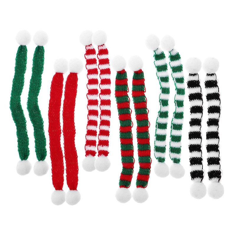 Mini Christmas Scarf Knit Style Assorted Color 15.00X1.50X1.50CM Decoration 12Pcs | Fruugo SG