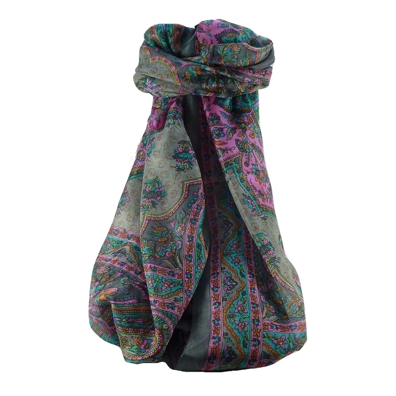 Mulberry Silk Traditional Long Scarf Cauver Charcoal by Pashmina & Silk | Fruugo SG