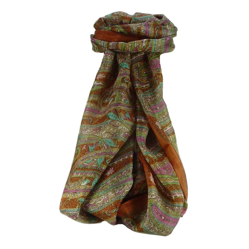 Mulberry Silk Traditional Long Scarf Gosthani Copper by Pashmina & Silk | Fruugo SG