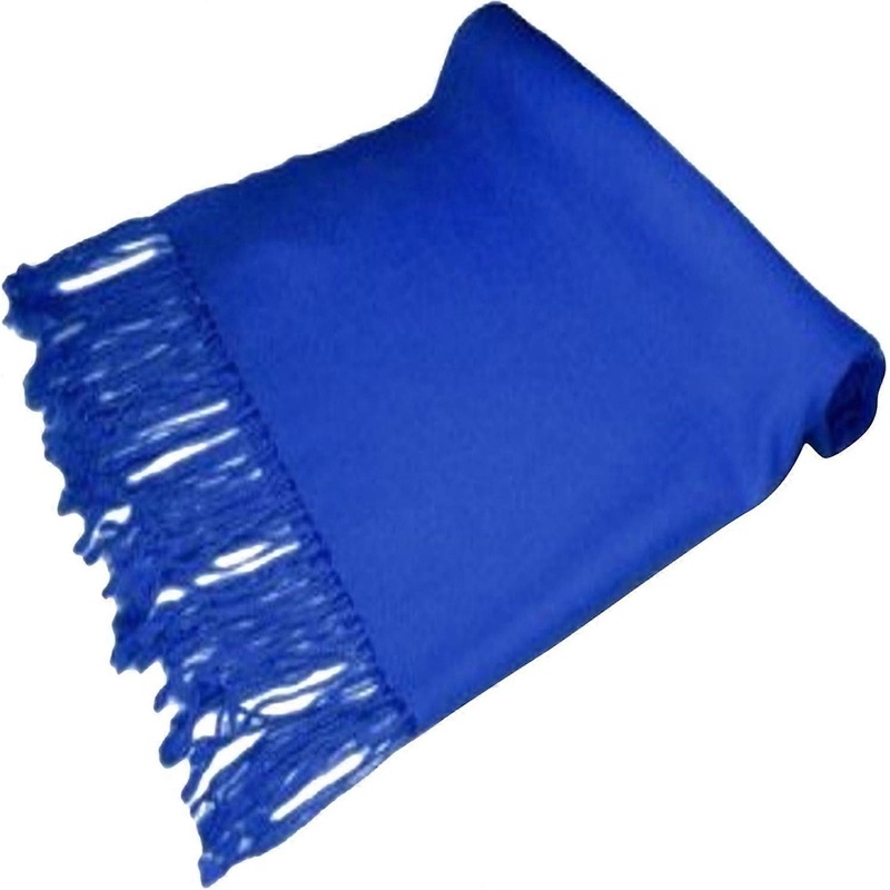Royal Blue Solid Color Design Shawl Pashmina Scarf Wrap Stole Seconds | Fruugo SG