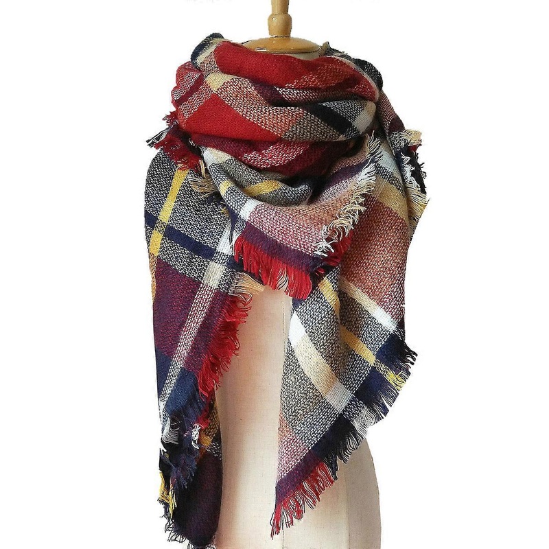 Scarf, Checkered Scarf, Fringes, Women | Fruugo SG