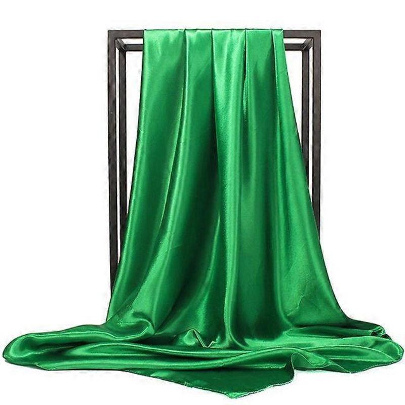 Solid Color Head Scarf Women Blcak Square 90*90cm Silk Foulard Satin Bandana Cheveux Neckerchief Hijab Hair scarves for ladies | Fruugo SG