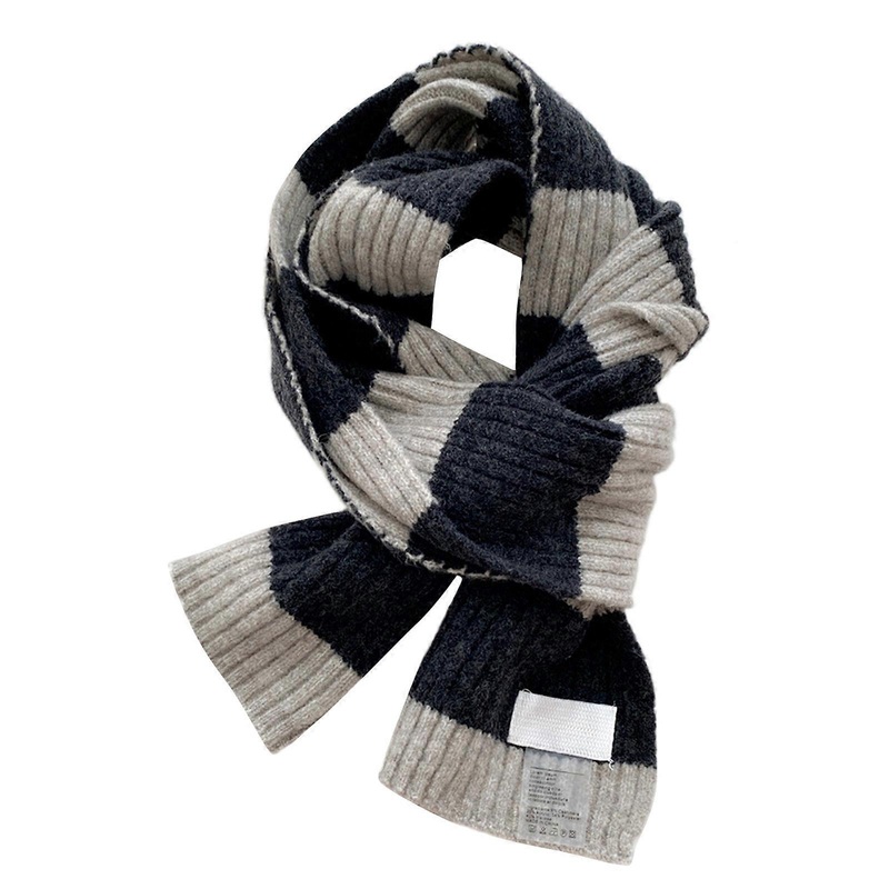 Striped Scarf Long Knitted Scarf For Women Winter Warm Neck wrap Decorative Scarfs Neckerchief Scarfs Neck Warmer  Gray | Fruugo SG
