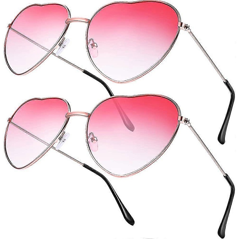 2 Pairs Hippy Specs Glasses Heart Shaped Sunglasses For Hippie Fancy Dress | Fruugo SG