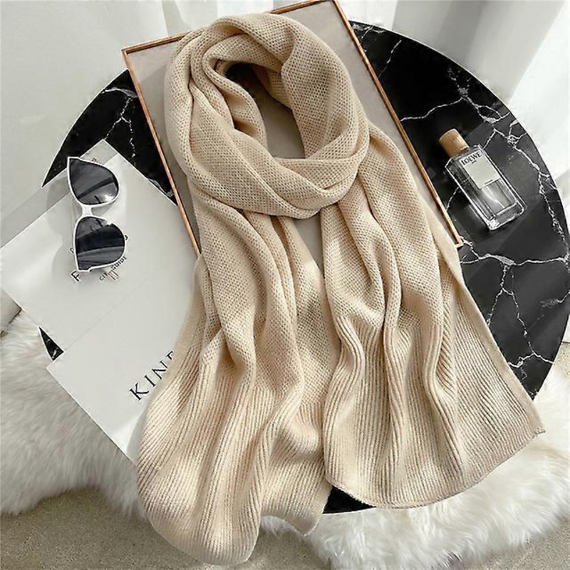 2022 New Knitted Cashmere Scarf Warm Winter Pashmina Shawl Wrap Solid Scarves Bandana Female Foulard Thick Blanked | Fruugo SG