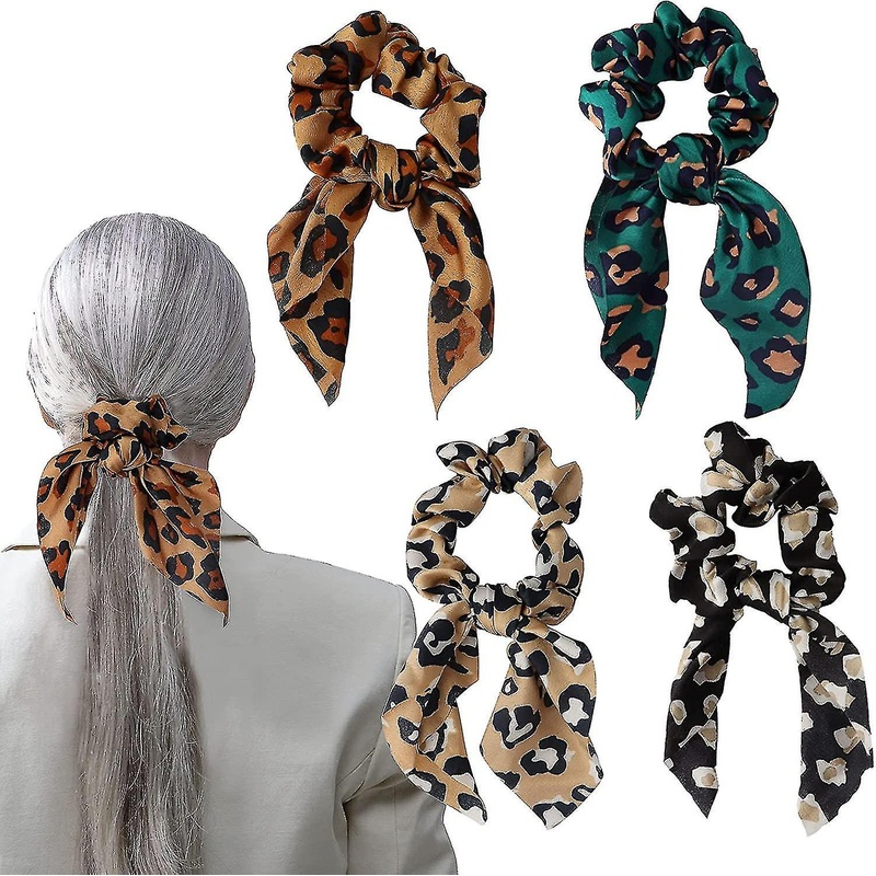 4 Pcs  Hair Scrunchies Satin Silk Elastic, Colorful Bowknot Hair Bands Hair Scarf Gift | Fruugo SG