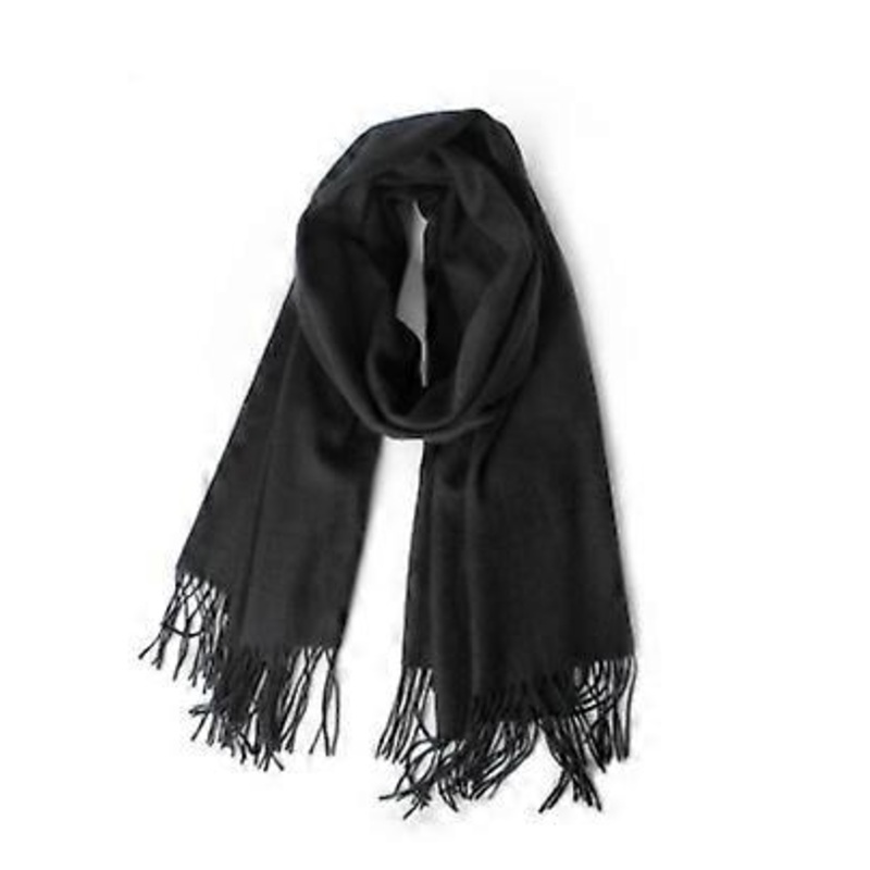 black imitation cashmere unisex winter solid color 190CM * 32CM scarf | Fruugo SG
