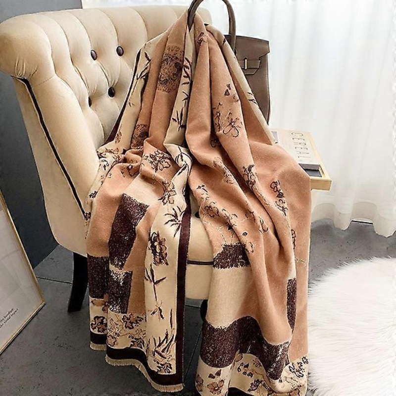 Brand plaid womens scarf cashmere shawl winter warm plaid scarf cloak thick blanket fringed scarf holiday gift | Fruugo SG