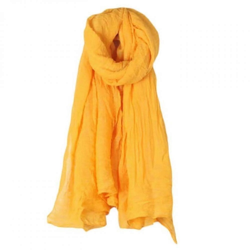 color cotton and linen scarf, women’s artistic sunscreen scarf, scarf, beach long scarf -51 # light turmeric | Fruugo SG