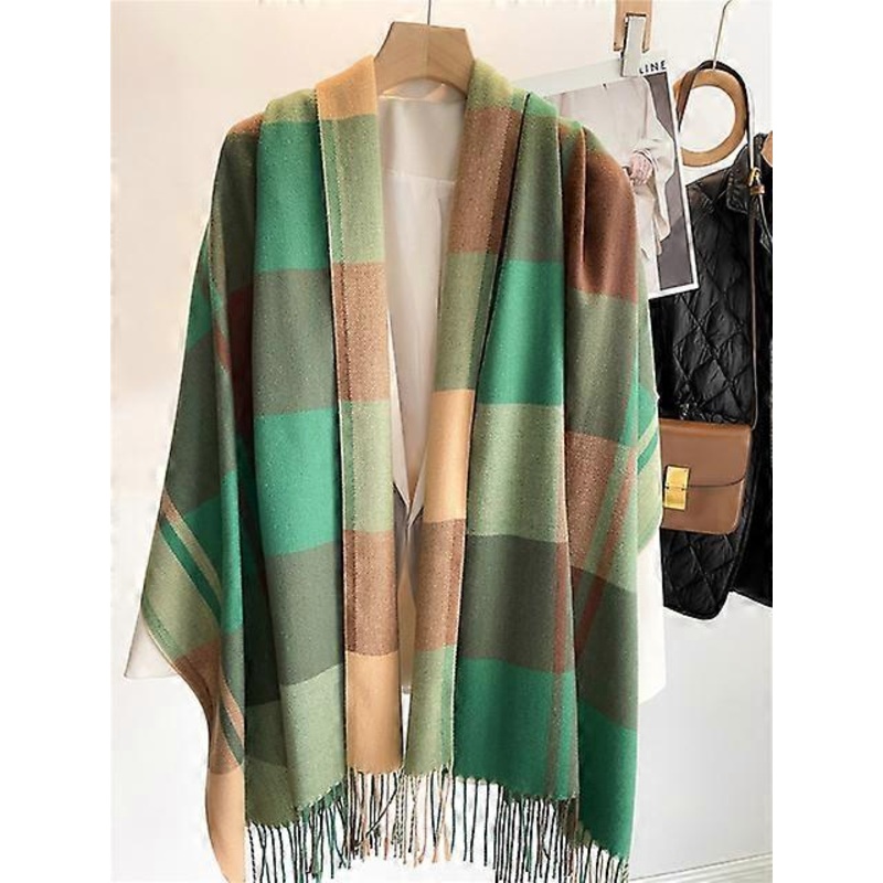Luxury Brand Winter Plaid Women’s Cashmere Scarf Warm Shawls and Wraps Thicked Wool Pashmina Female Blanket Scarves | Fruugo SG