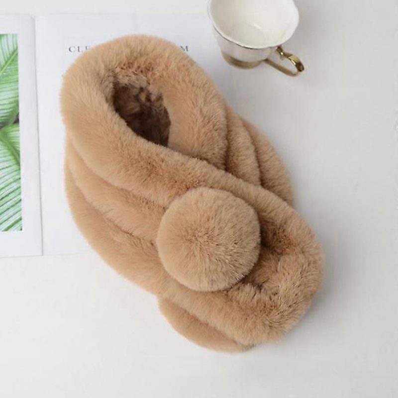 New Arrival Winter Faux Fur Scarf Fashion Warm Soft Plush Thicken Snood Scarves Shawl Lovely Hairball Scarf For Women Girls | Fruugo SG