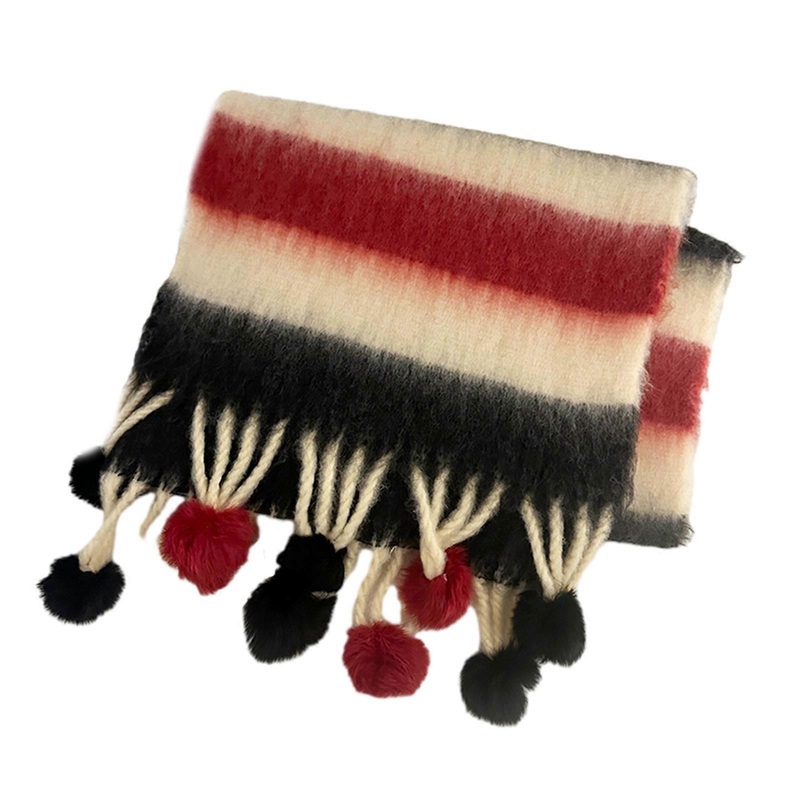 Tassels Rainbow Scarf Warm Shawl Cashmere Like Long Scarf Girls Winter Shawl Neck Wrap Scarf Cold Weather Neck Scarves  red black | Fruugo SG