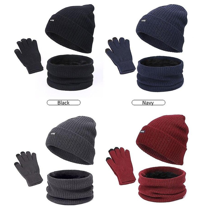 Winter Knitted Hats For Women Men Hat Scarf Glove Set 3 Piece Sets Twist Stripes Cap Gorros Bonnet Outdoor Warm Beanie Skullies | Fruugo SG