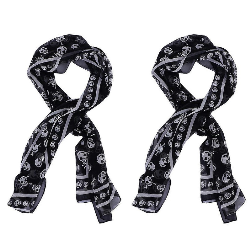 Women Lightweight Scarves Fashionable Chiffon Halloween Themed present 160x43cm Red 2Pcs | Fruugo SG