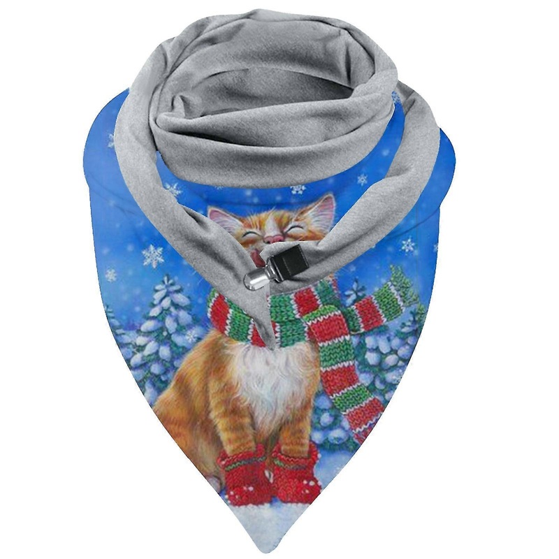 women’s cat animal cotton malaysian warm button scarf | Fruugo SG