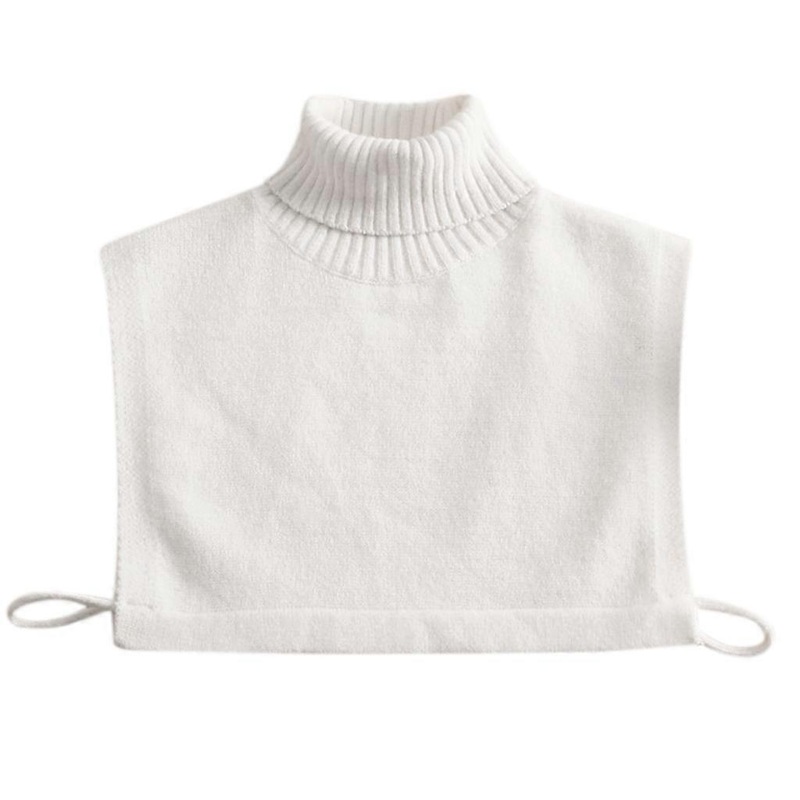 Women Winter Turtleneck False Fake Collar Sweater Solid Color Knitted White Detachable Half Top Dickey Decorative Pullover Neck Cover Vest | Fruugo SG
