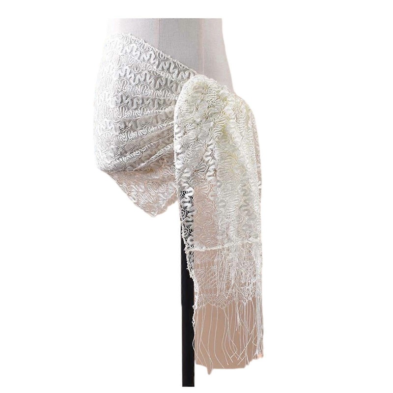 Womens Lace Scarf Stylish Soft Collar Neck Wrap Lady Thin Fringed Shawl Soft Exotic Thin Scarf  Milk white | Fruugo SG