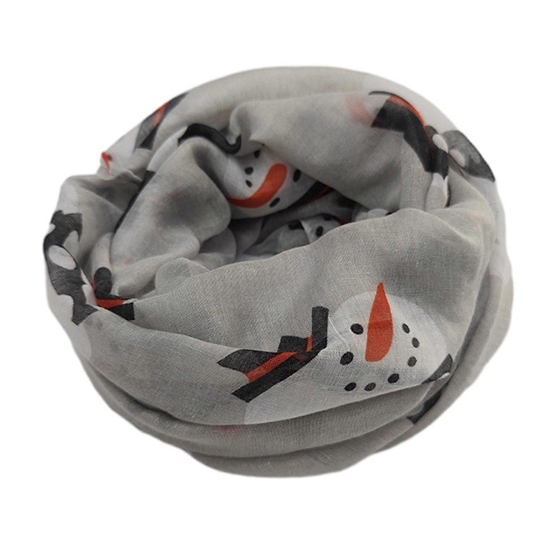 Christmas Tree Print Neck Scarf Festive Theme Scaves for Christmas Parties Family Gatherings Neck Shawl Wrap Scarf  light gray big snowm | Fruugo SG