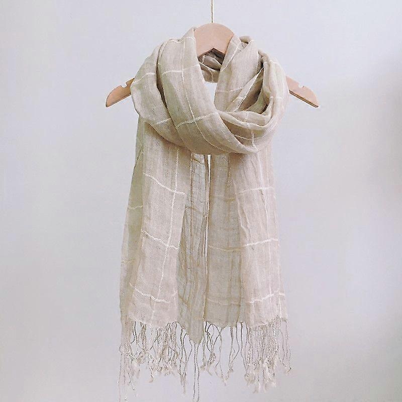 Cotton or linen scarf light shawl unisex, perfect gift for anyone,Khaki | Fruugo SG