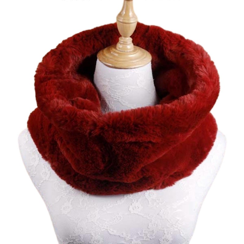 Faux Furs Wrap Scarf Winter Warm All-Matching Neck Warmer Scarf Neck Protections Plush Neckerchief Windproof  Burgundy | Fruugo SG