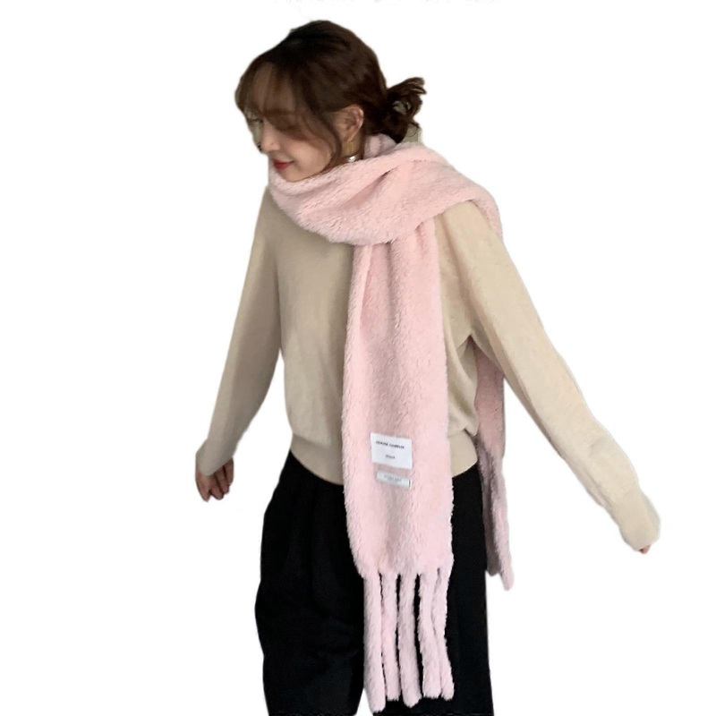 Fleece Plush Scarf With Pocket Octopus Scarf Neck Warmer Casual Scarf With Tassels For Women Solid Color Scarf  Pink | Fruugo SG