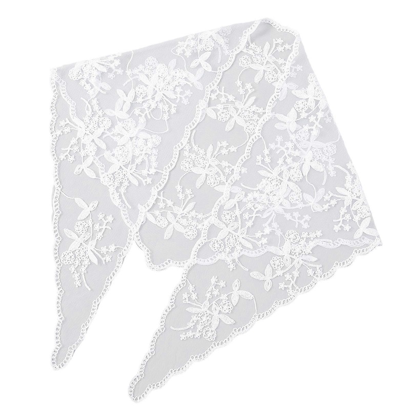 Floral Embroidered Scarf Summer Beach Cover Up Lightweight Breathable Polyester Multipurpose Head Wrap Sun Protection  White | Fruugo SG