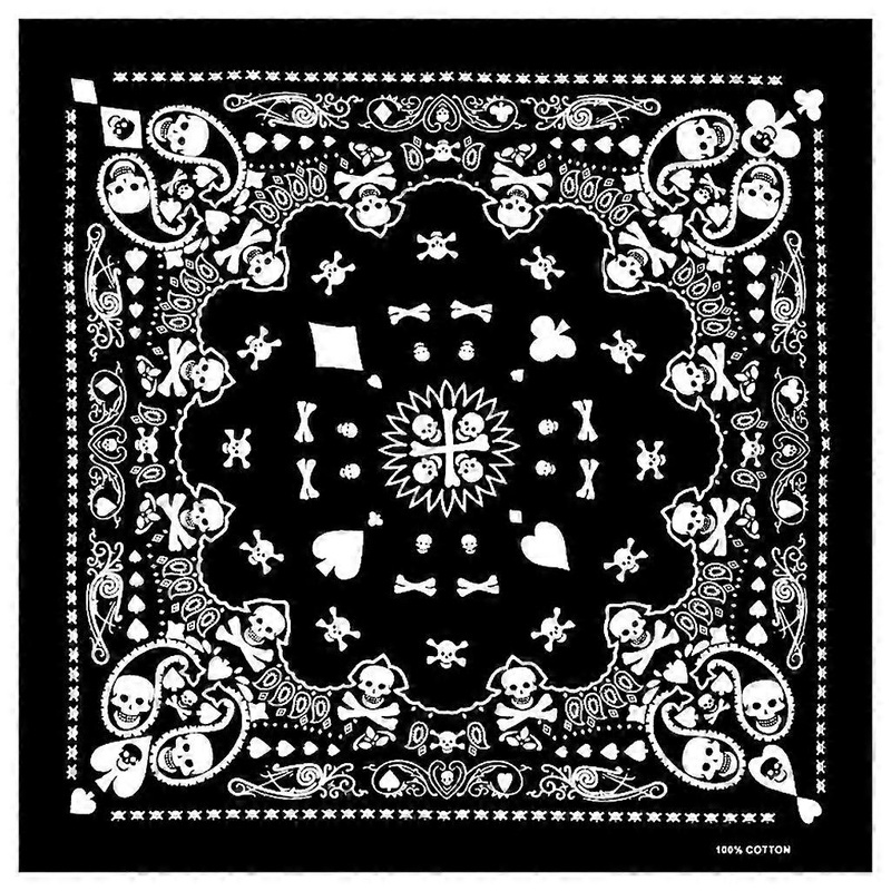 Hip Hop Cotton Multi-Purpose Bandana Square Scarf Geometric Skull Poker Printed Headband Wrap Handkerchief for Women Men  Multi One Size | Fruugo SG
