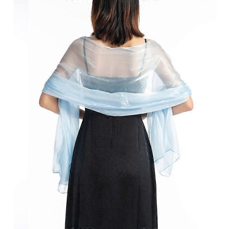 Iridescent Wrap Stole Shawl For Weddings Bridal Bridesmaids Proms & Parties,Light Blue | Fruugo SG