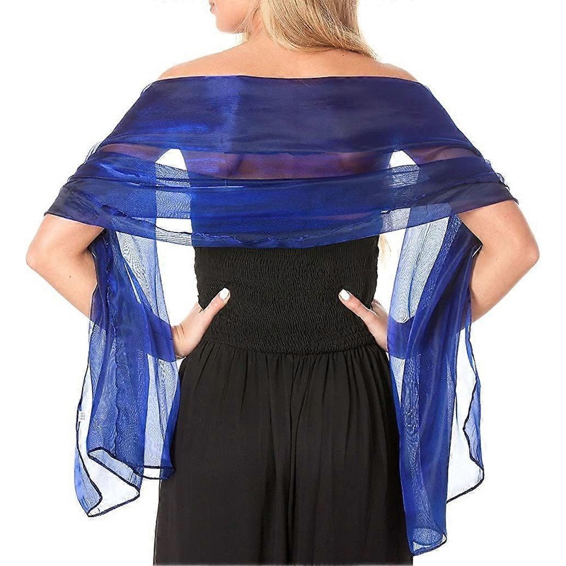 Iridescent Wrap Stole Shawl For Weddings Bridal Bridesmaids Proms & Parties,Navy | Fruugo SG