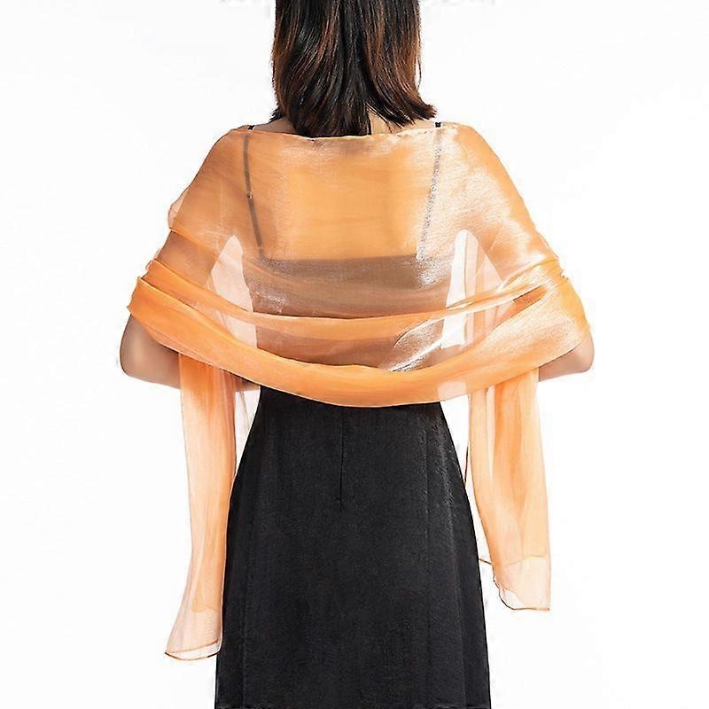 Iridescent Wrap Stole Shawl For Weddings Bridal Bridesmaids Proms & Parties,Orange | Fruugo SG