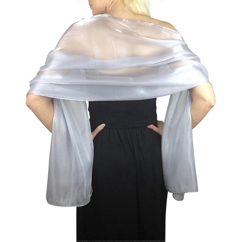Iridescent Wrap Stole Shawl For Weddings Bridal Bridesmaids Proms & Parties,Sliver | Fruugo SG
