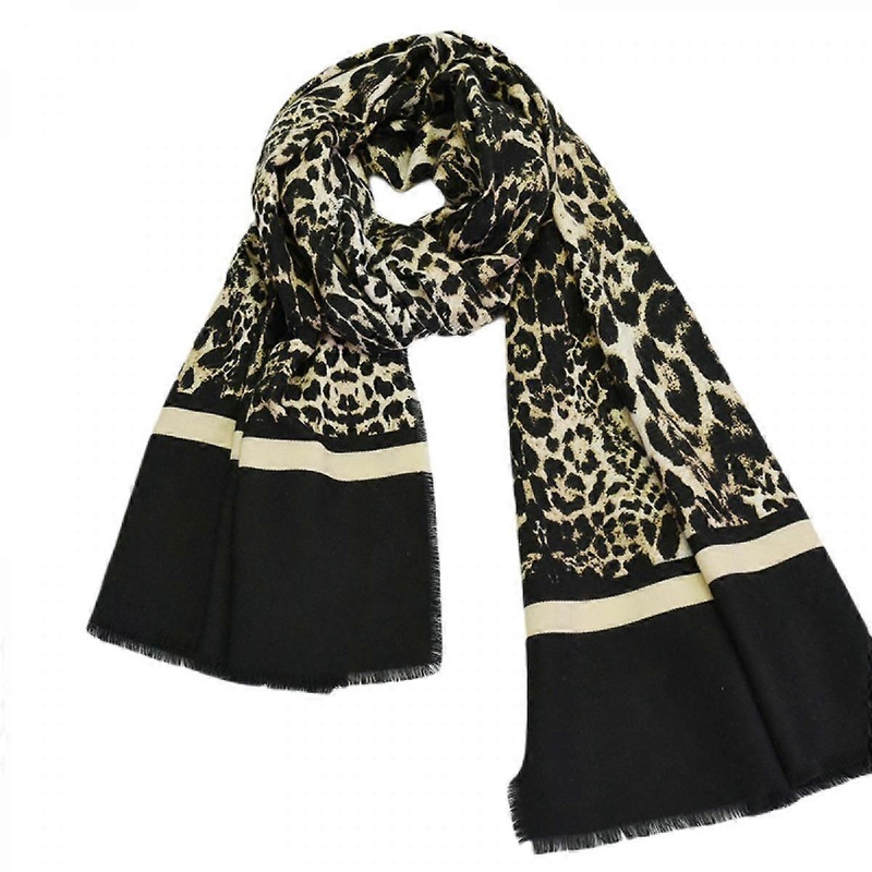 Leopard Print Scarf Cashmere Feel Warm Winter Neck Wraps Pashmina Shawls | Fruugo SG
