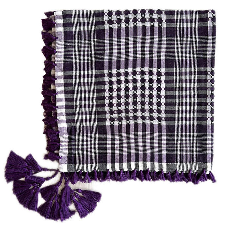 Shemagh Scarves Keffiyeh Square Scarf Checkered Pattern Arab Headscarf Multifunctional Bandana Shawl Wrap with Tassels  Purple | Fruugo SG