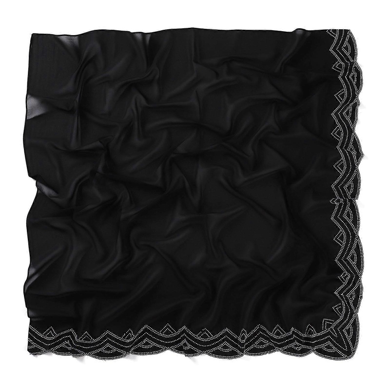 Studded Strass Hijab Scarf Shawl for Women, Black Hijab Head Scarf Shemagh Versatile Hijab Black Scarf Shawl Daily Wear | Fruugo SG
