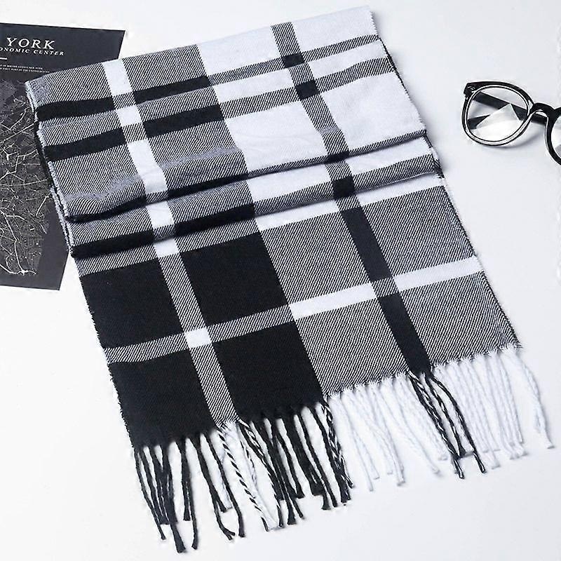 Super soft classic literary plaid imitation cashmere feel winter scarf thickened and warm all-match (140) | Fruugo SG