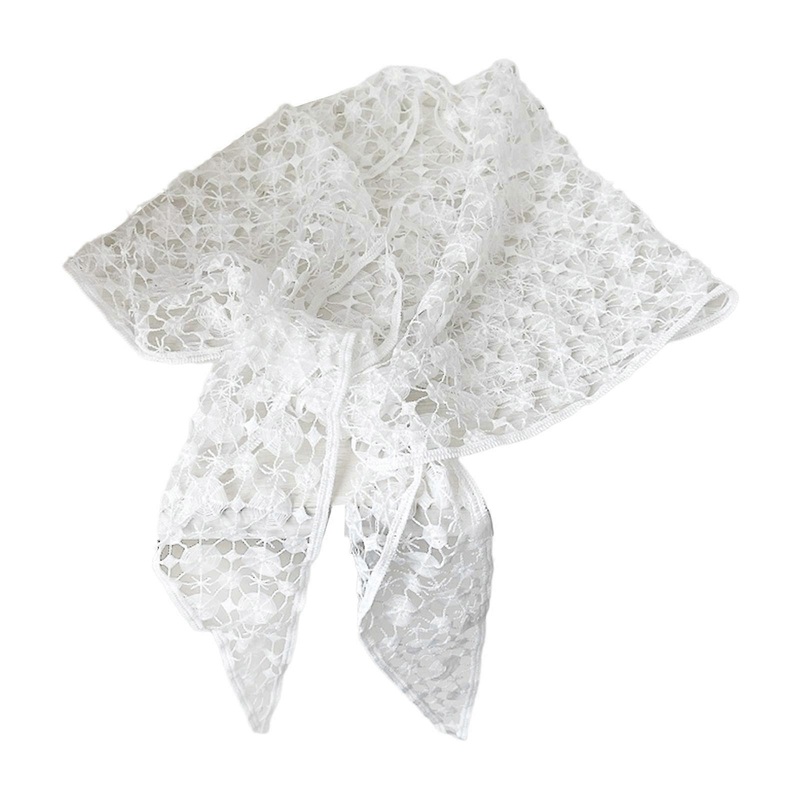 Vacation Hair Bandana Lace Shawl Wrap For Women Triangular Design Hollowout Head Scarf For Travel And Casual Wear  White | Fruugo SG