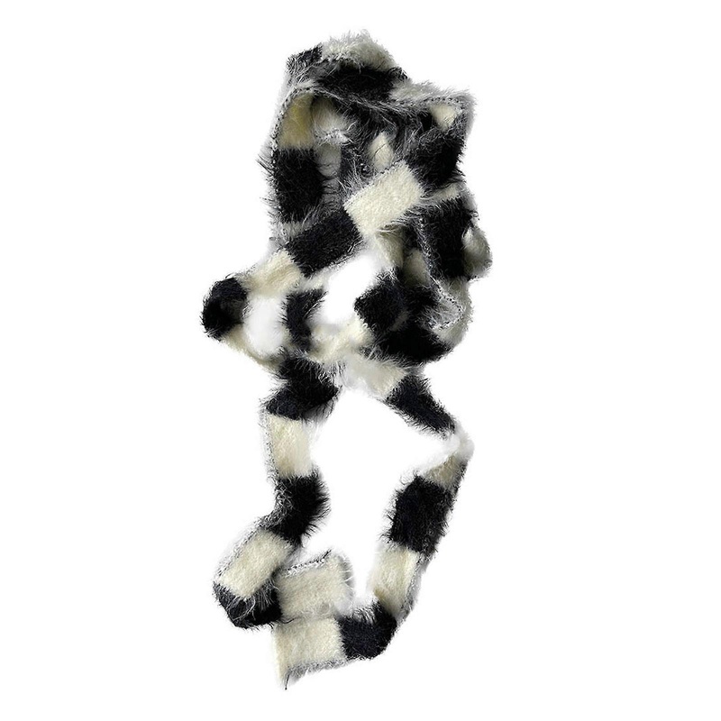 Winter Fashion Knit Striped Scarf for Men Womens Keep Warm Soft Knit Scarves Small Scarf Female Neckerchief  black and white | Fruugo SG