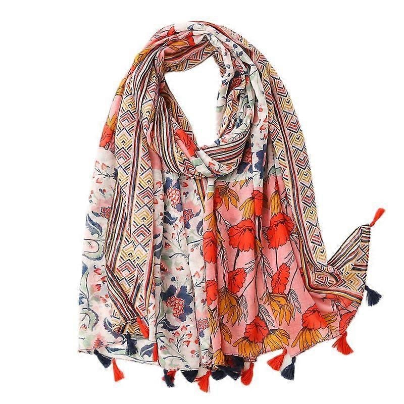 Women’s Boho Scarf Lightweight Floral Print Scarf Fall/Winter Fashion Fringe Scarf Shawl,Birthday Gift,Christmas Gift-SL2008-005 Pink | Fruugo SG
