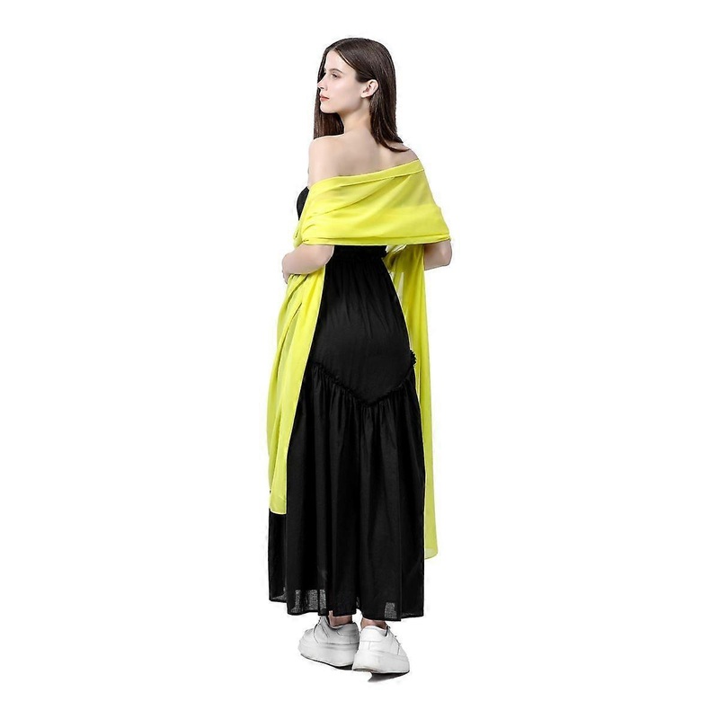 Women’s Chfiffon Shawl For Weddings Bridal Bridesmaids Proms & Parties With Silk Scarf-Yellow | Fruugo SG