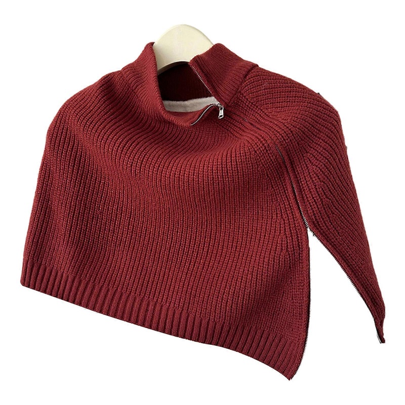 Women’s Knitted Wrap for Dressing Up Your Outfits Shawl Slit Shawl Wraps Graceful Knit Shawl Wrap Supplies  Red | Fruugo SG