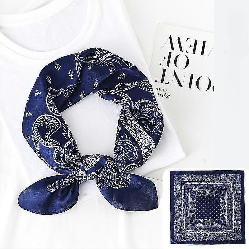 Women’s Silk Touch Scarf Medium Square Satin Bandana Gift For Girlfriend,Blue | Fruugo SG