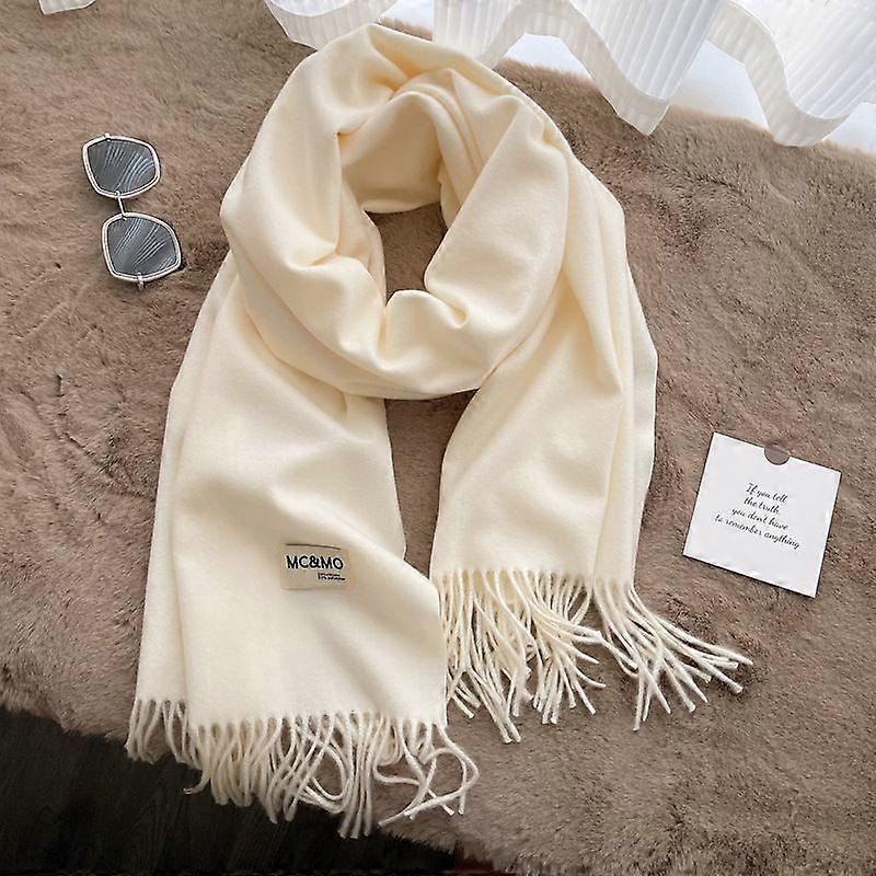 Women’s Thick Soft Wool Cashmere Shawl Scarf – Warm Solid Shawl-White | Fruugo SG